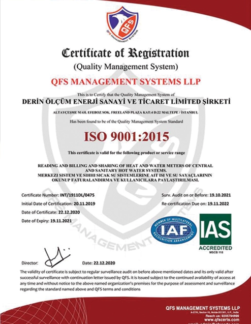 ISO 9001:2005 Kalite Yönetim Sistemi