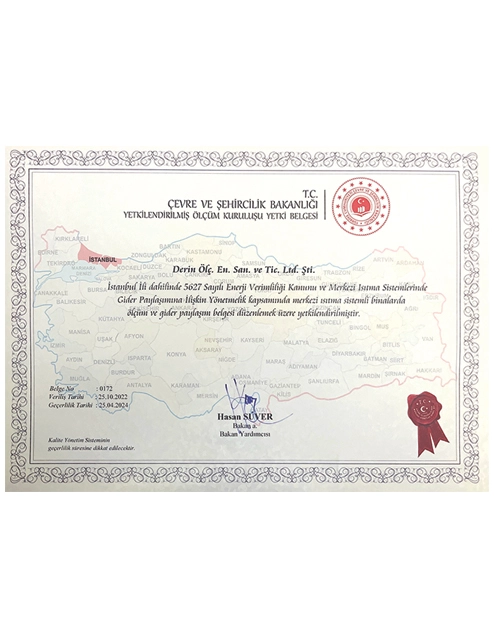 T.C. Çevre ve Şehircilik Bakanlığı Yetki Belgesi